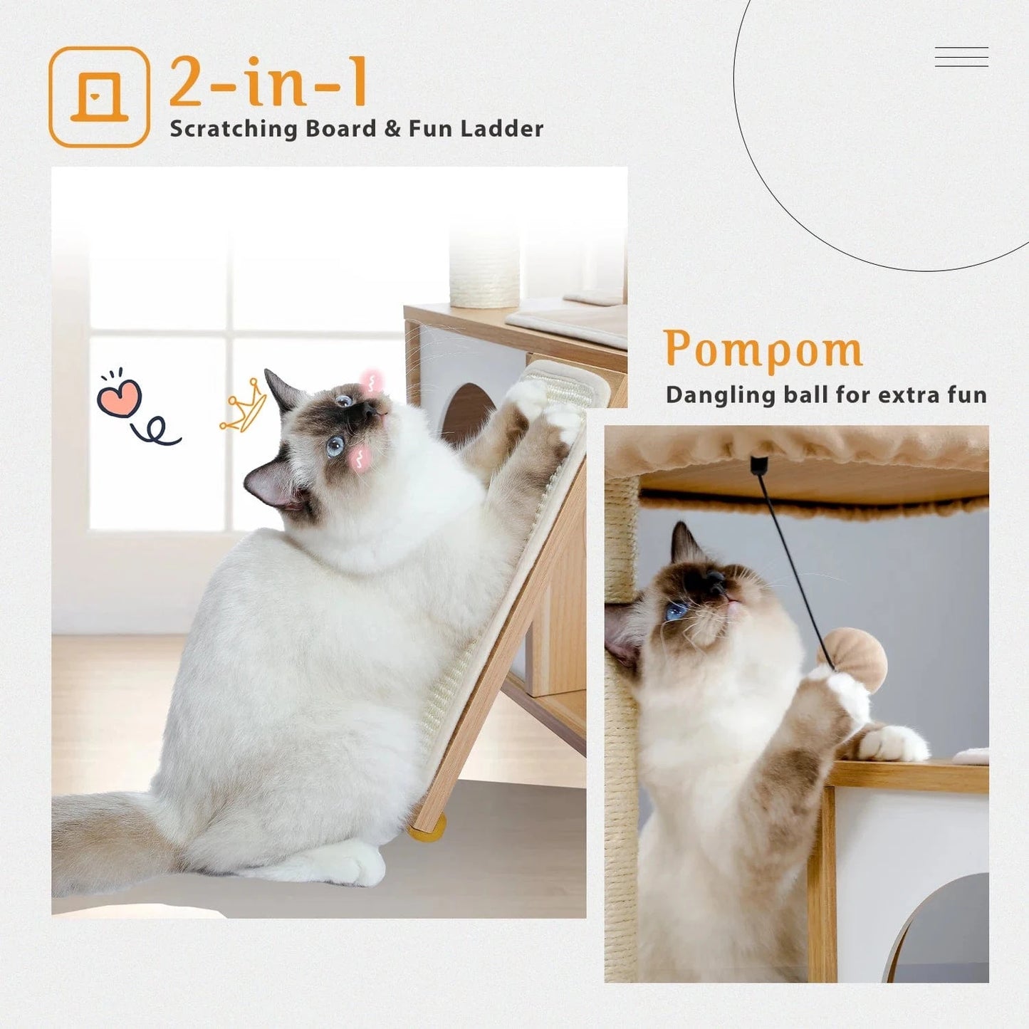 Gris/Noir Arbre a chat moyen<br>Medium Palace