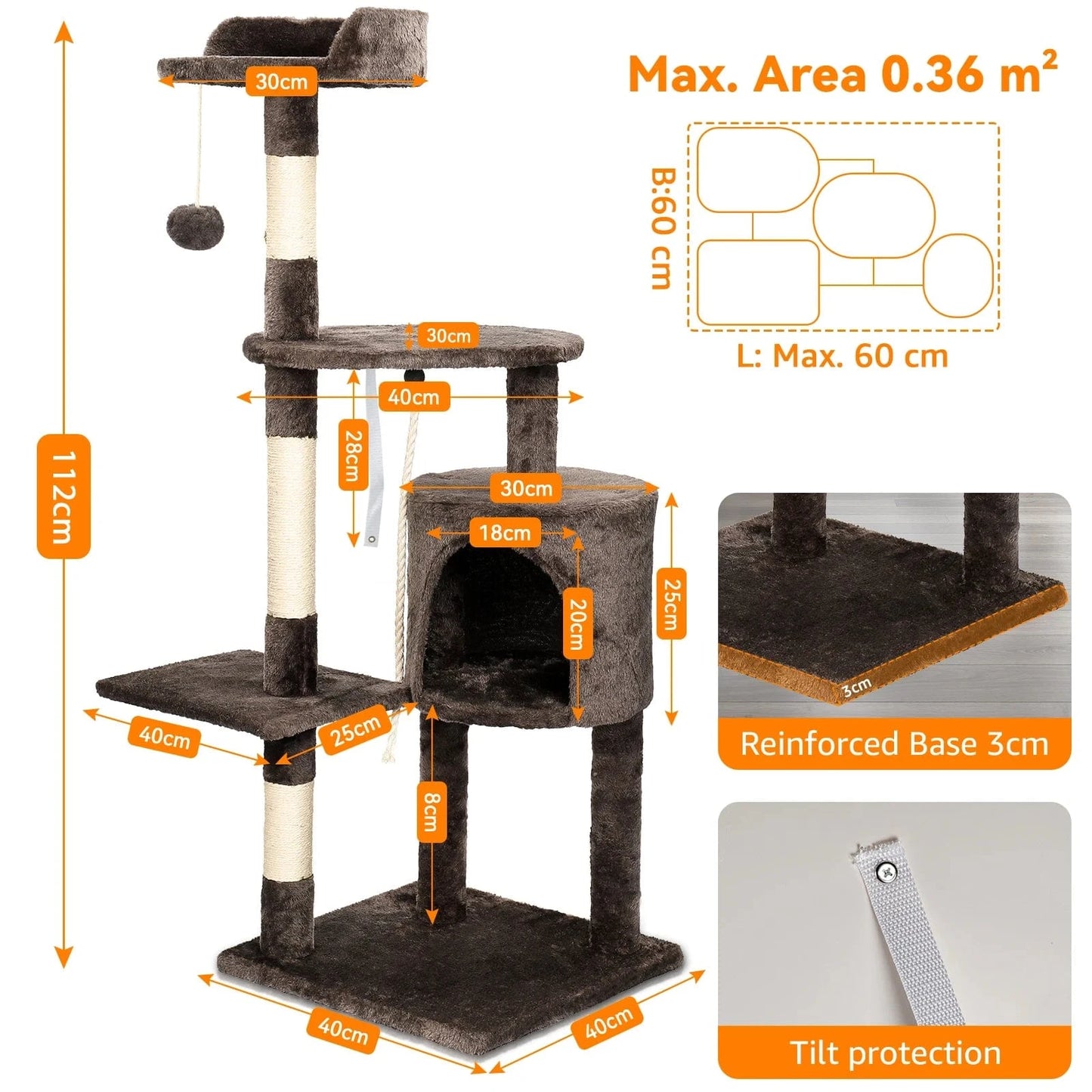 Brun fonce Arbre a chat moyen<br>Miaou Loft