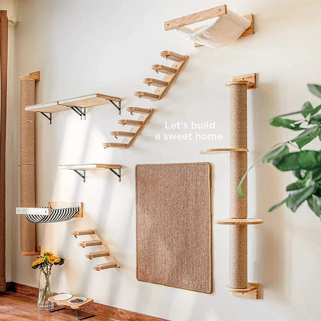 Bois Arbre a chat mural<br> etagere