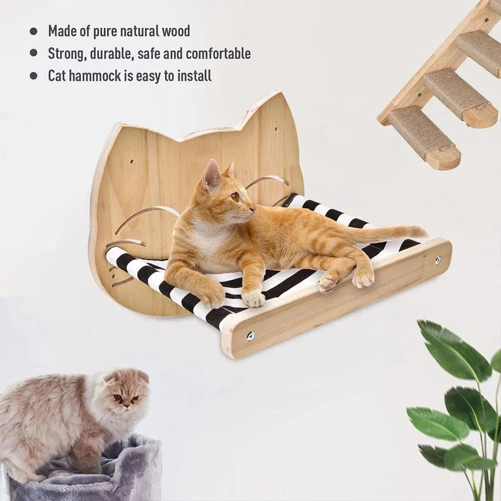 Bois Arbre a chat mural<br>Hamac