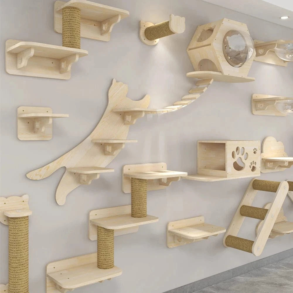 Bois Arbre a chat mural<br>plateforme