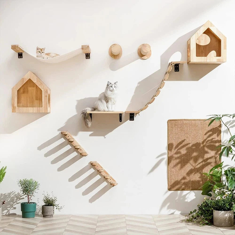 Bois Arbre a chat murale<br>Escalier