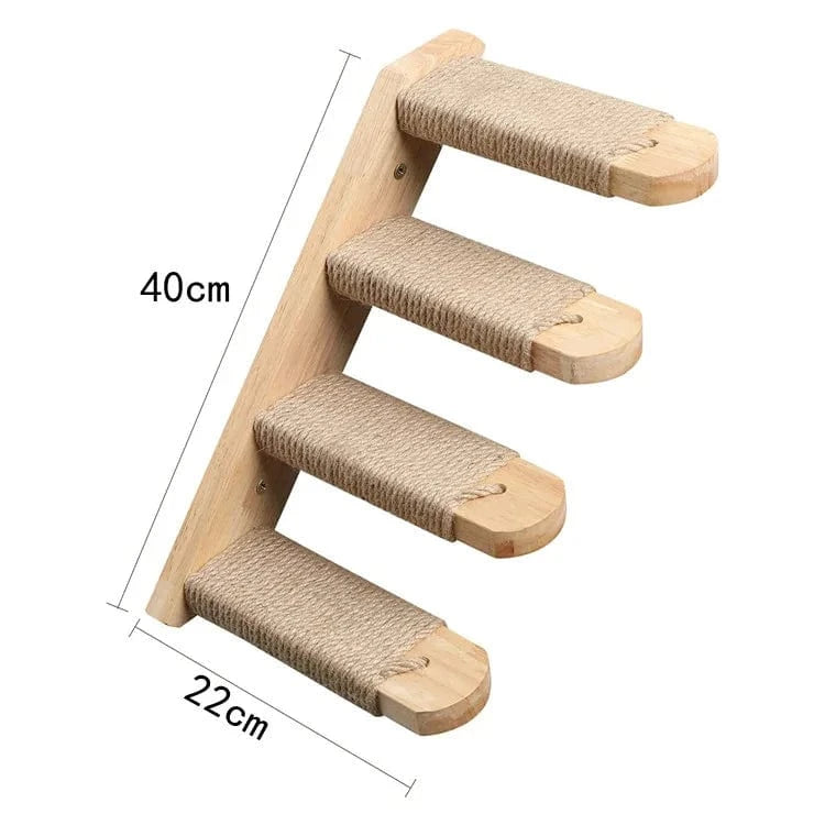 Bois/Sisal Arbre a chat murale<br>Escalier