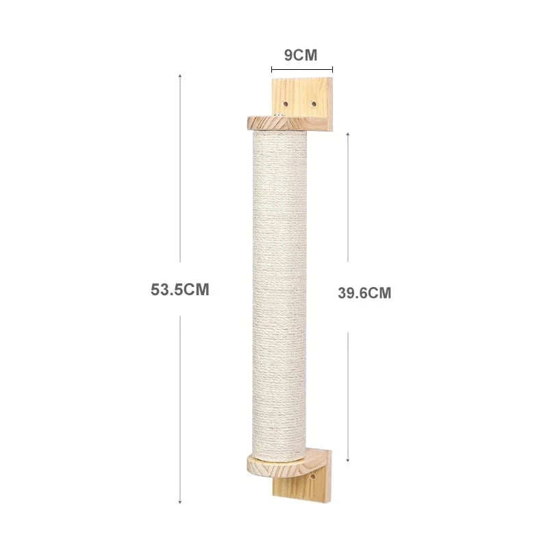 Bois/Sisal Arbre a chat murale<br>Griffoir