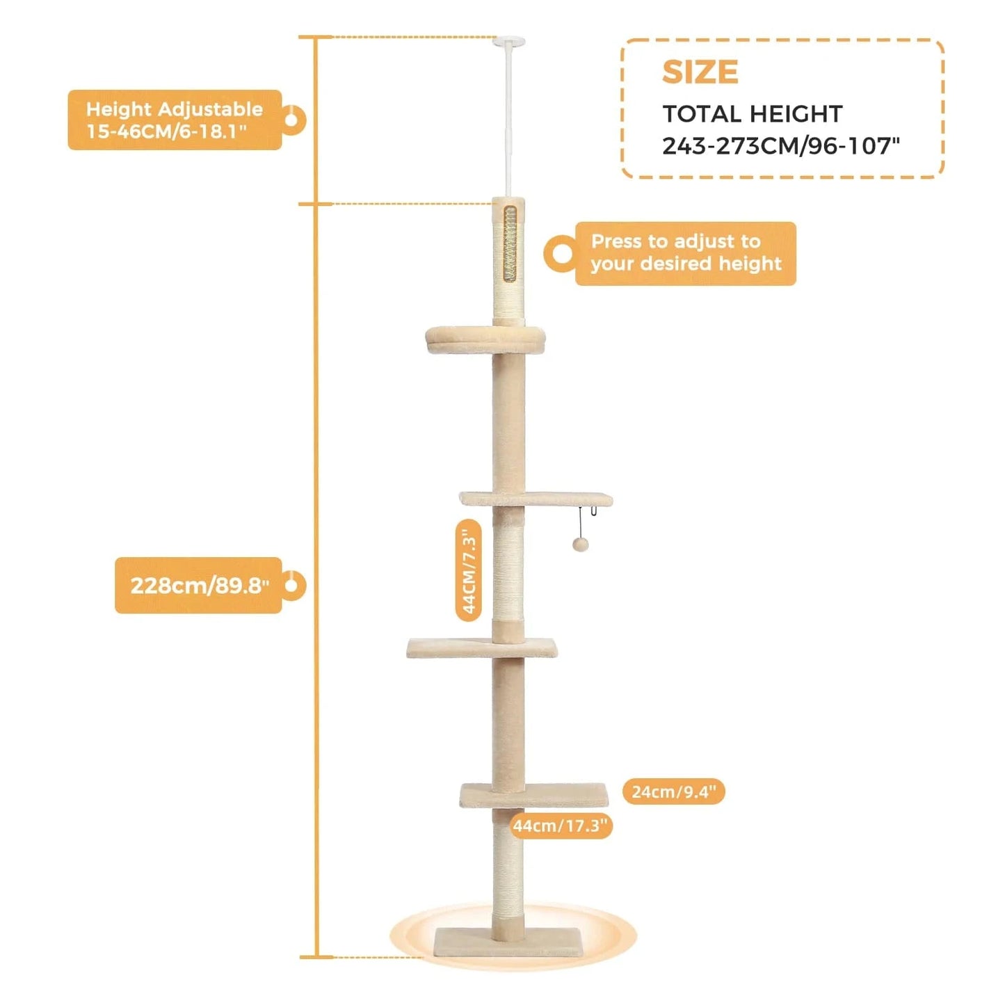 AMT0160BG / L / GERMANY Arbre a chat plafond<br>Perchoir Supreme