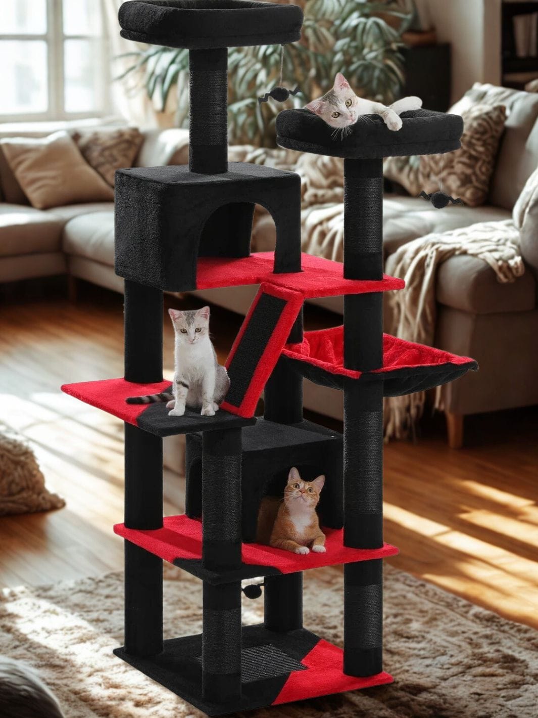 Noir/Rouge Arbre à Chat XXL<br>Look Noir & Rouge Intense