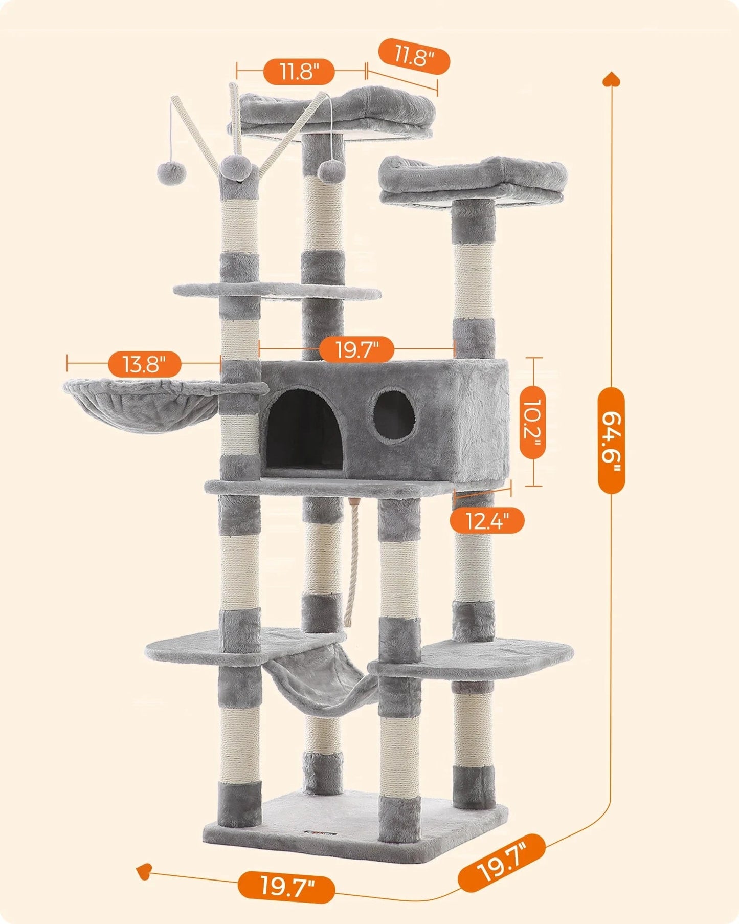 Gris clair Grand arbre a chat<br>Mega Miaou
