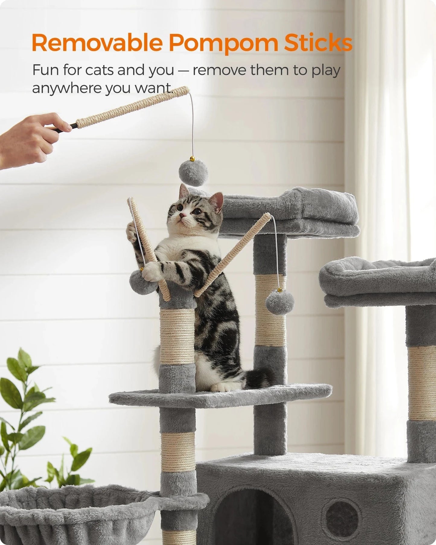 Gris clair Grand arbre a chat<br>Mega Miaou