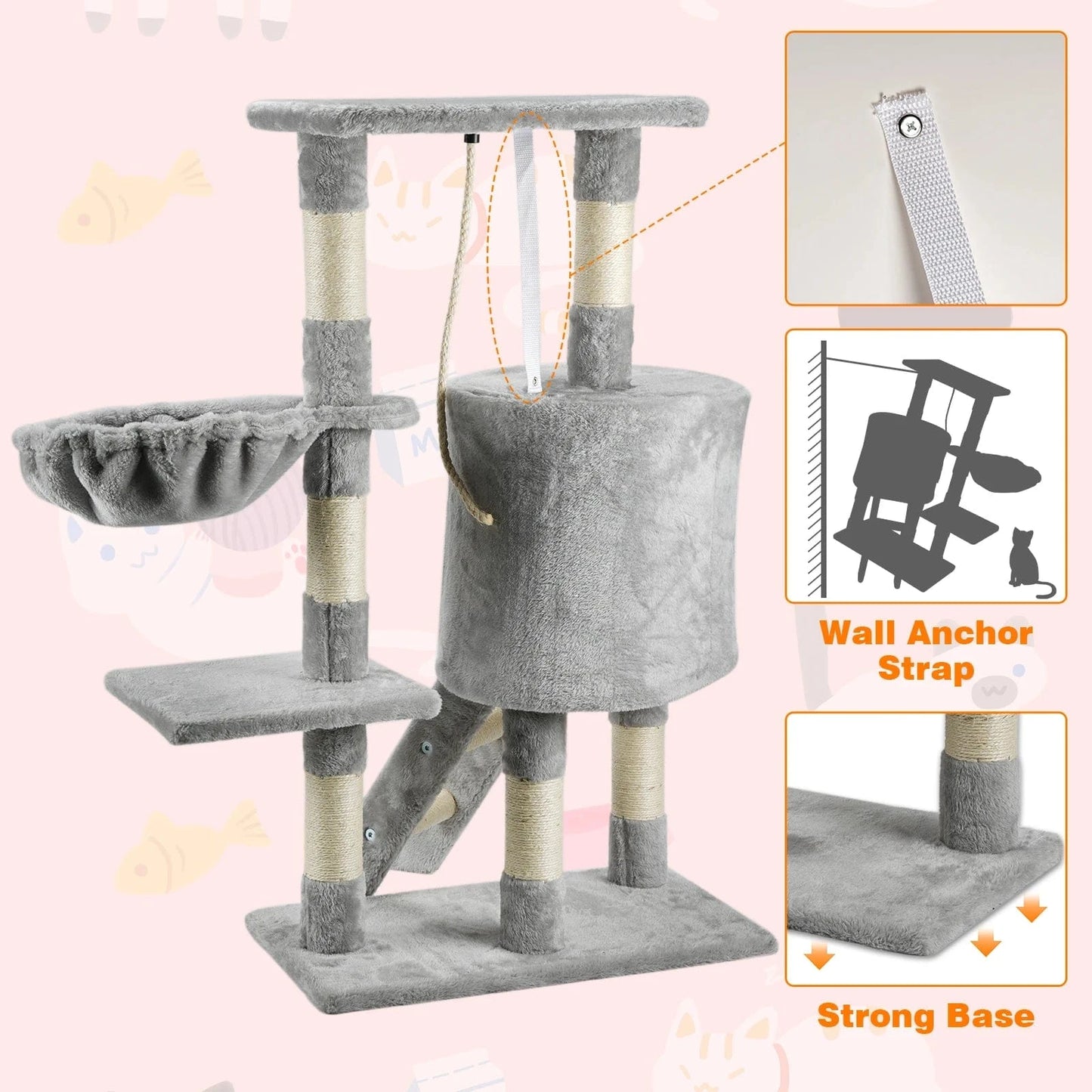 Gris Petit arbre a chat<br>Velours Urbain