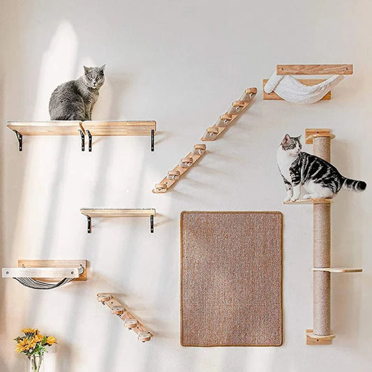 Bois Arbre a chat mural<br>Hamac