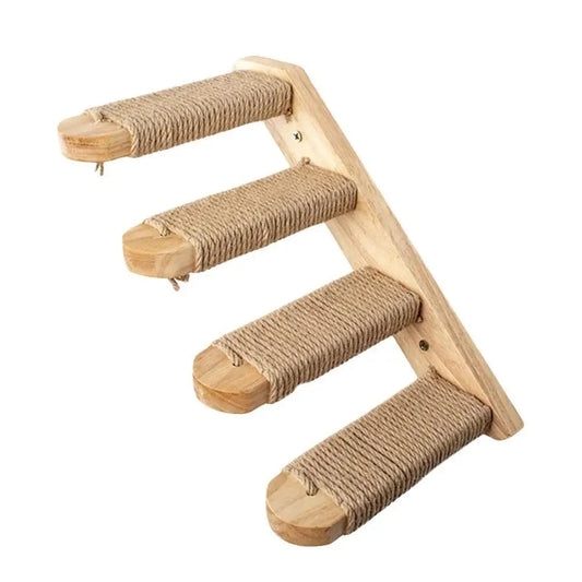Bois/Sisal Arbre a chat murale<br>Escalier