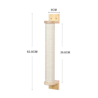 Bois/Sisal Arbre a chat murale<br>Griffoir