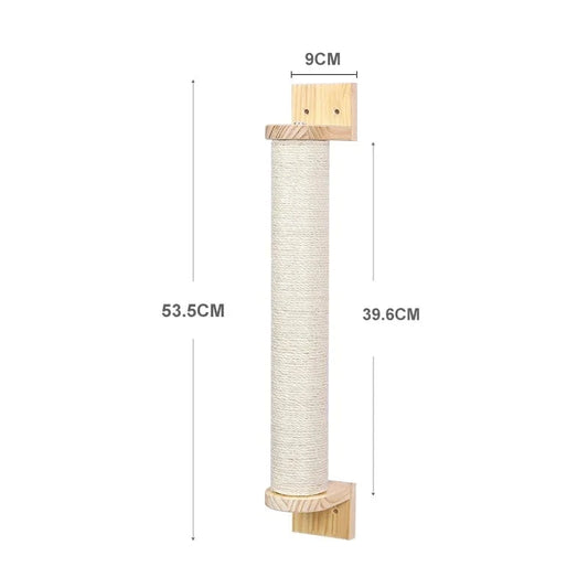 Bois/Sisal Arbre a chat murale<br>Griffoir