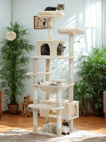 Beige Arbre à Chat XXL<br>Un Univers Luxueux