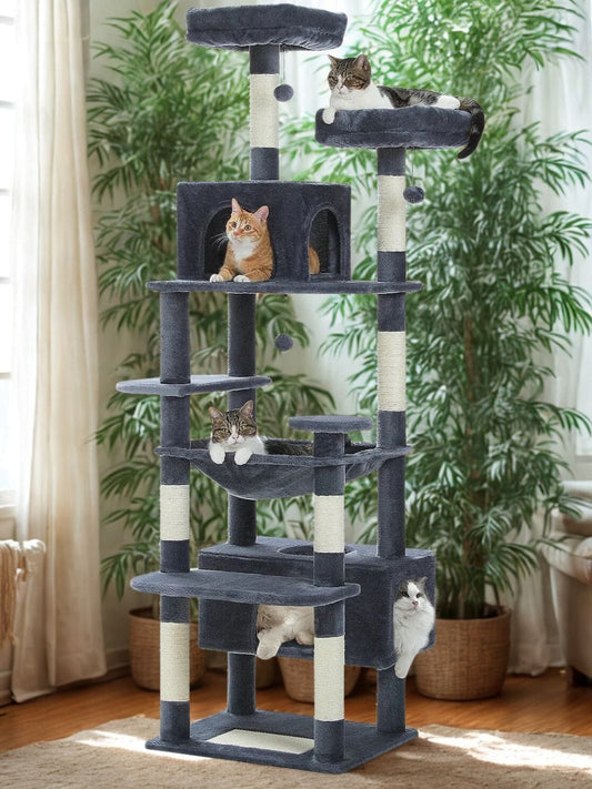 Gris foncé Arbre à chat XXL<br>Un Univers Luxueux