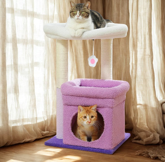 Blanc/rose Petit arbre a chat<br>Mini Chic